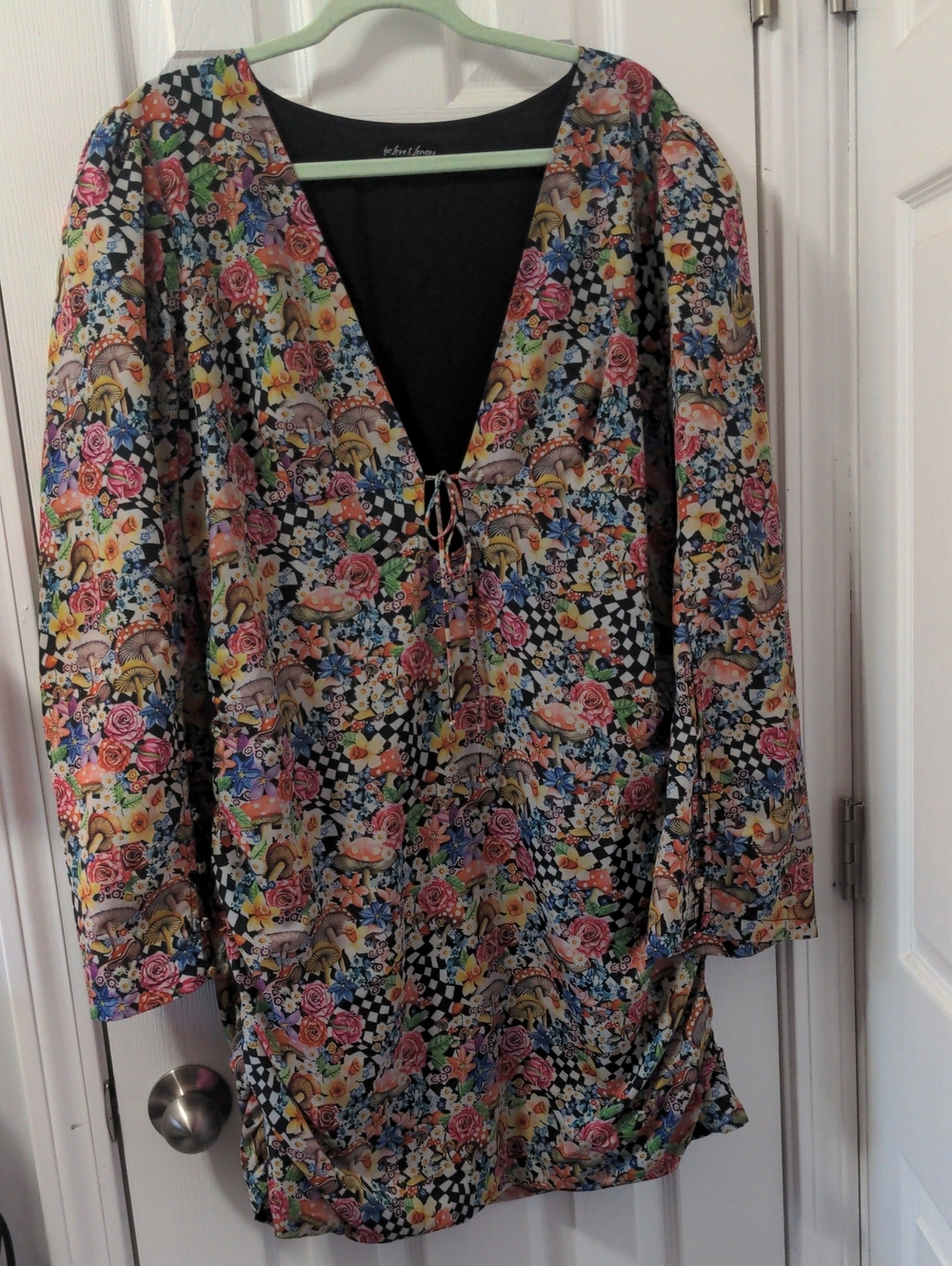 Floral Multi-Color V-Neck For Love And Lemons "June" Mini dress